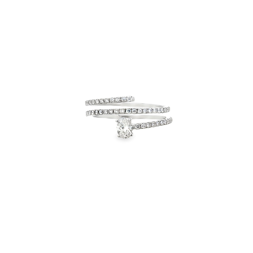 Oval Pave Wrap Ring