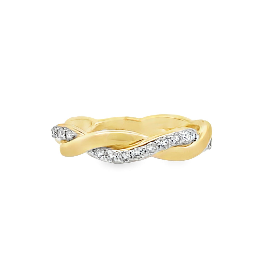 Gold & Pave Twisted Band