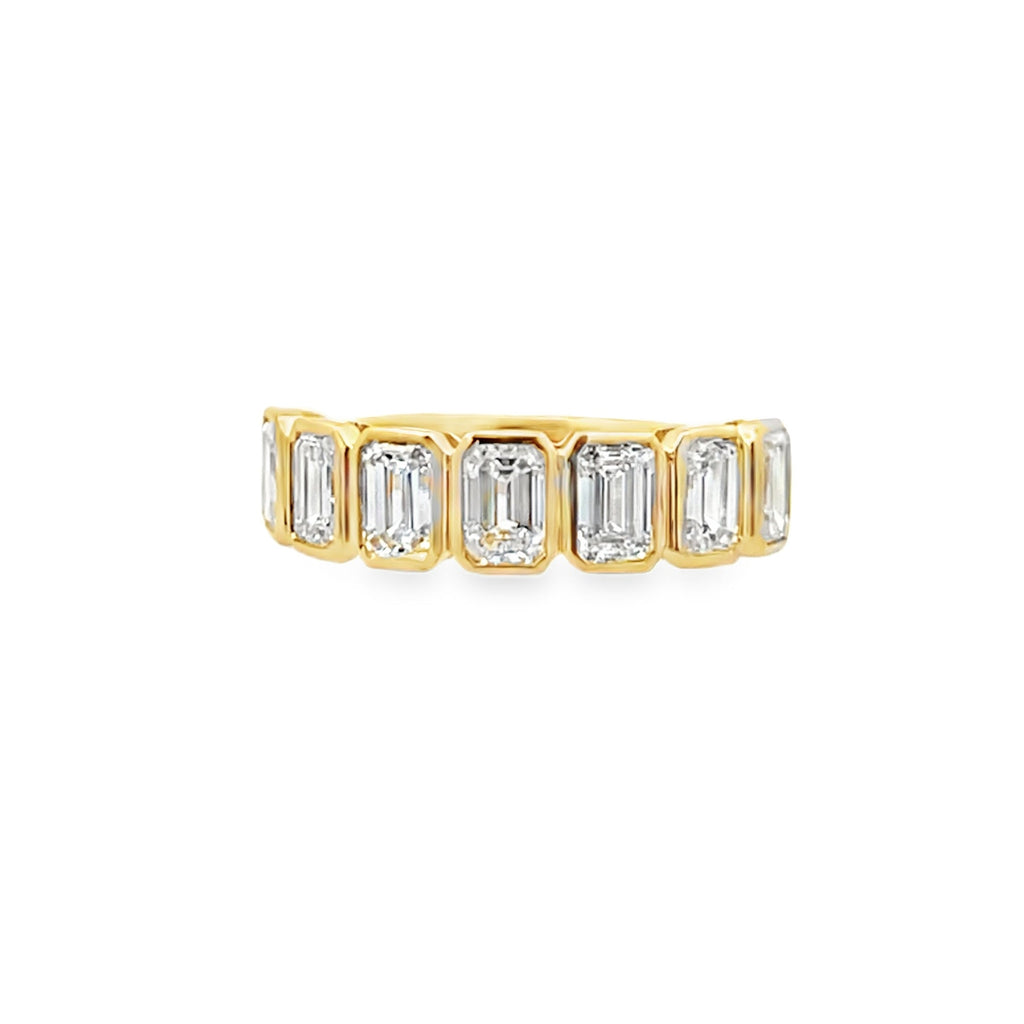 Lab-Grown Bezel Emerald Cut Band