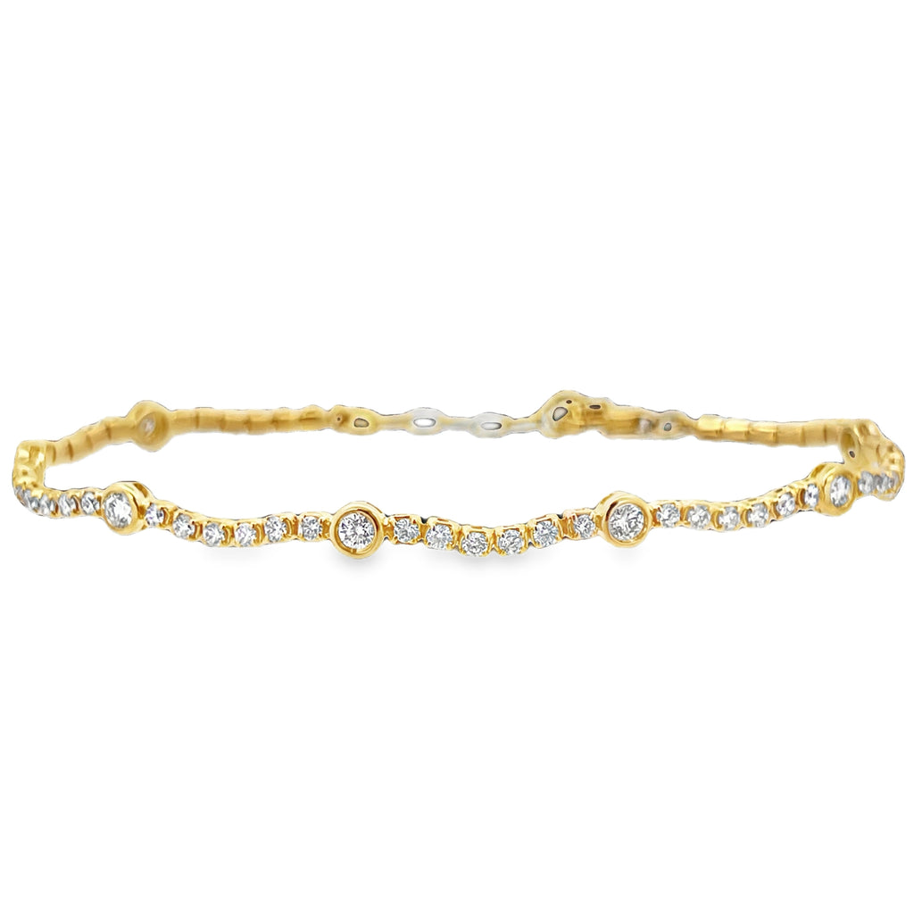 Lab-Grown Bezel Diamond Tennis Bracelet