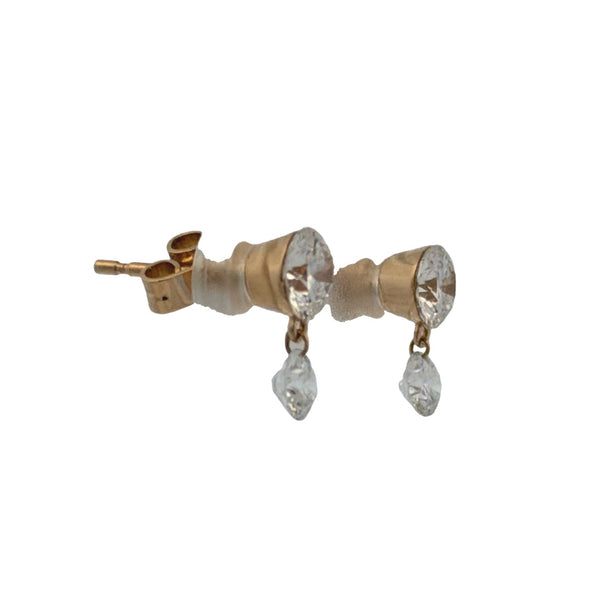 Lab-Grown Round Dangle Studs
