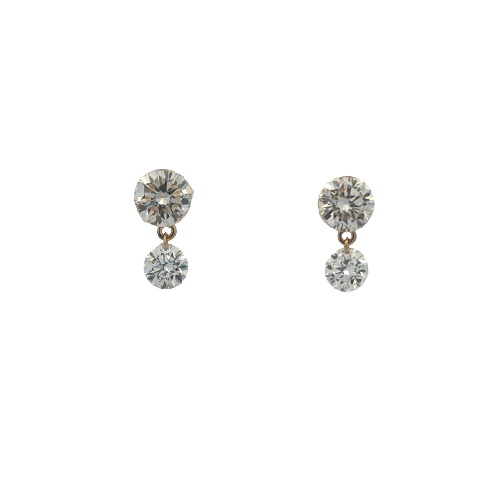 Lab-Grown Round Dangle Studs