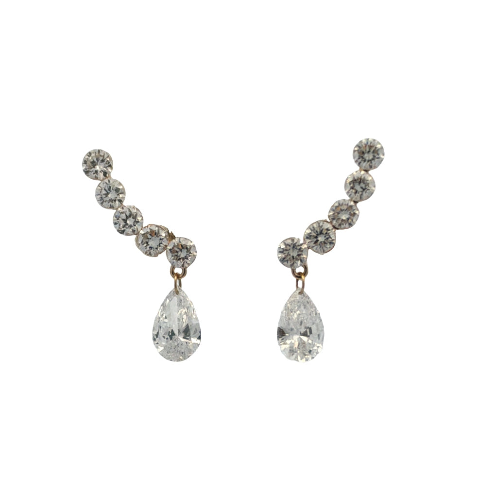 Lab-Grown Round Diamond Pear Drop Climbers