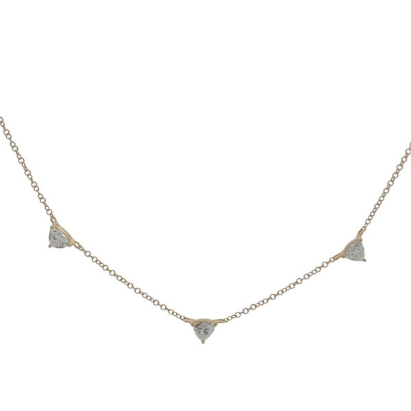 Lab-Grown Trillion Diamond Station Necklace