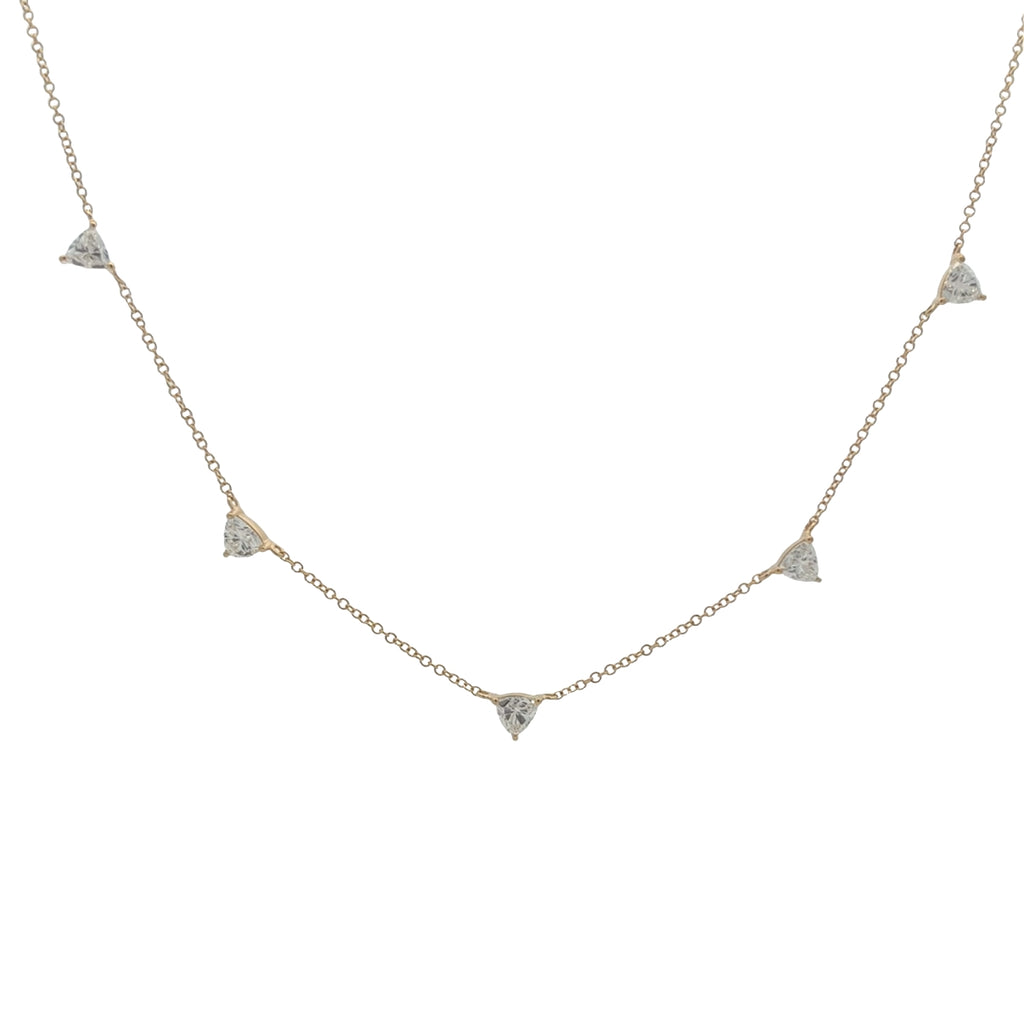 Lab-Grown Trillion Diamond Station Necklace