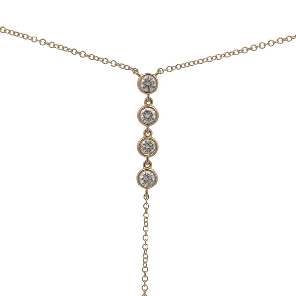 Lab-Grown Bezel Round Diamond Lariat Necklace