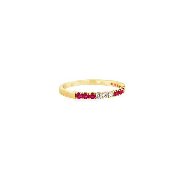 Round Diamond & Ruby Band