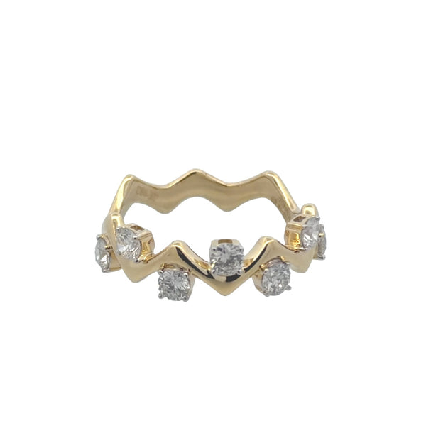 Scattered Diamond Chevron Gold Band