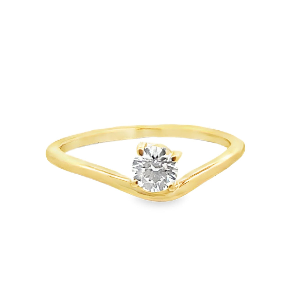 Round Diamond Freeform Ring