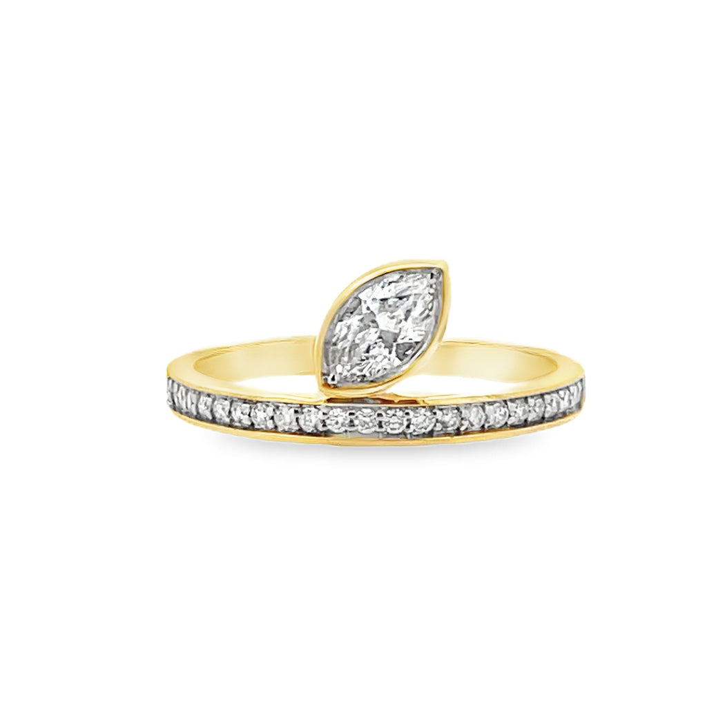 Bezel Marquise Pave Ring