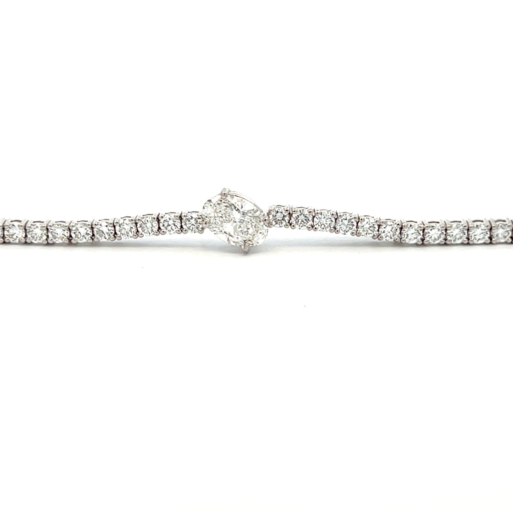 Oval Shaped Center Tennis Bracelet