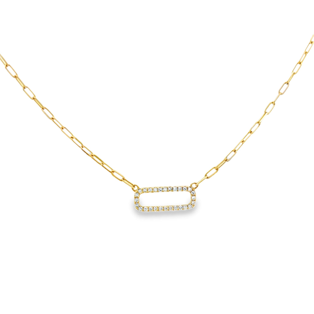 Diamond Paperclip Pendant Necklace