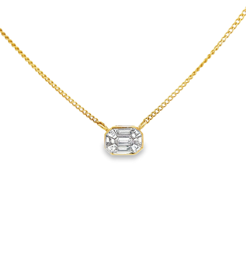 Bezel Baguette Necklace