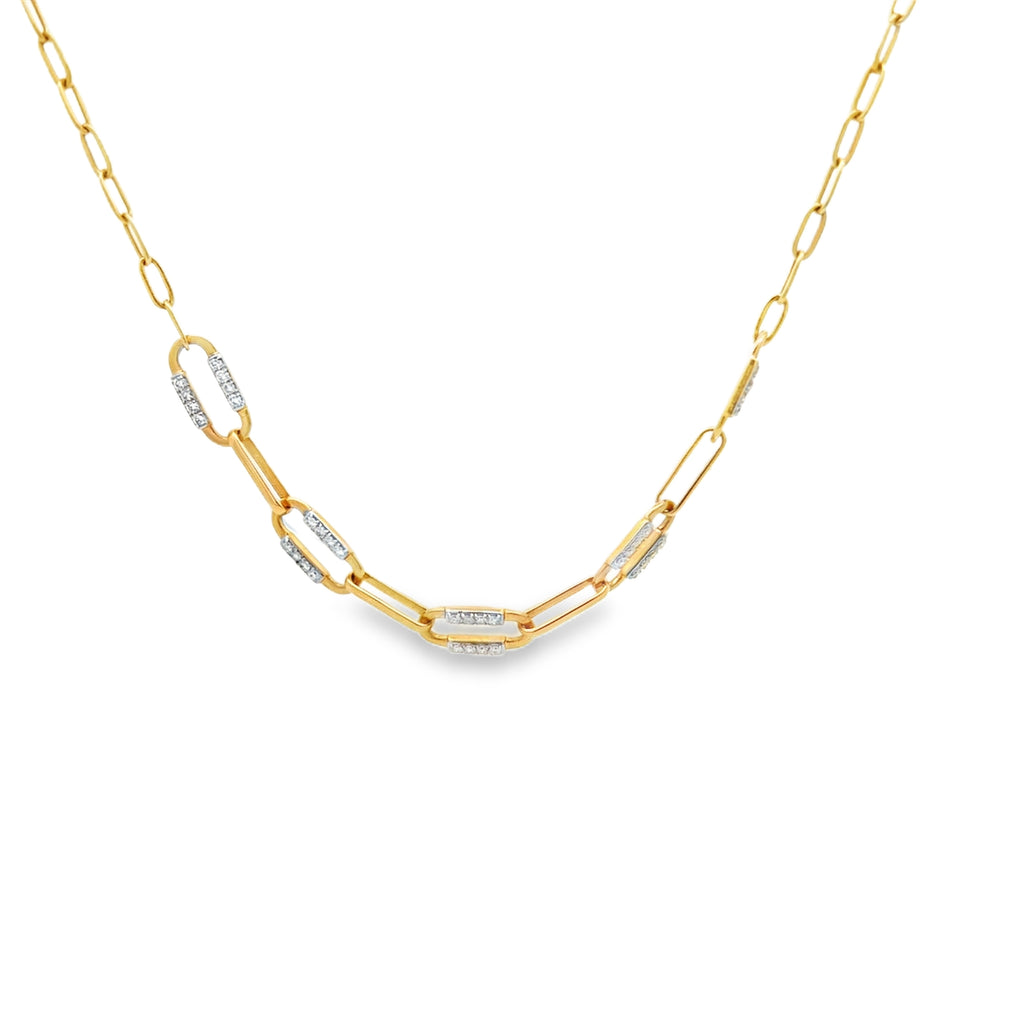 Diamond Accent Paperclip Chain Necklace