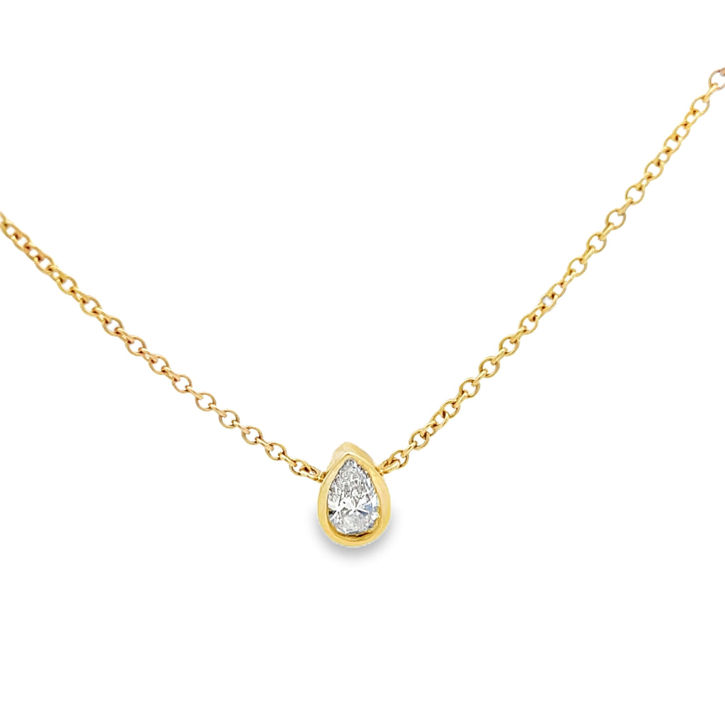 Bezel Pear Shape Necklace