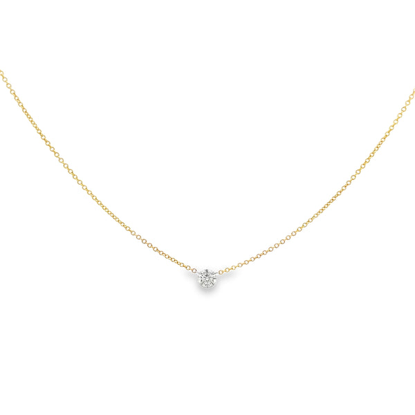 Dainty Solitaire Drilled Diamond Necklace
