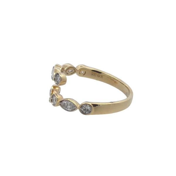 Bezel Marquise, Round, & Pear Wrap Ring