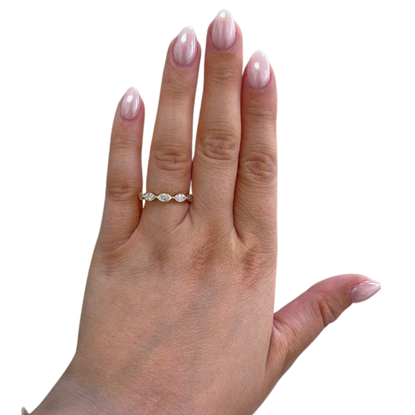 Lab-Grown E/W Marquise Band on hand