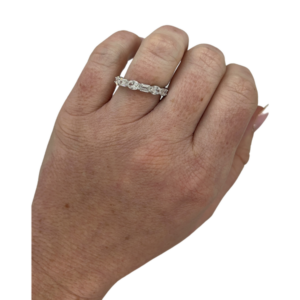 Emerald & Oval Diamond Band