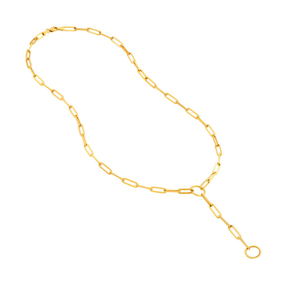 Paper Clip Enhancer Chain Lariat Necklace