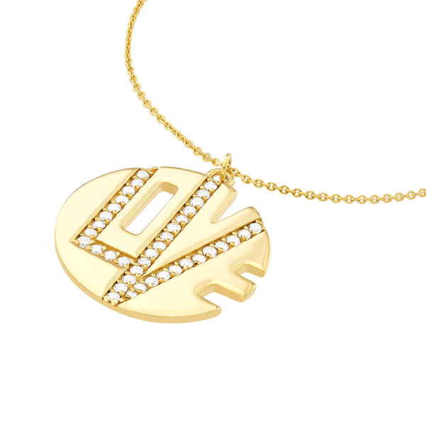Diamond Love Cutout Medallion Necklace