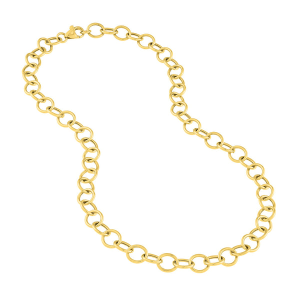 Hollow Rounded Wire Link Chain Necklace