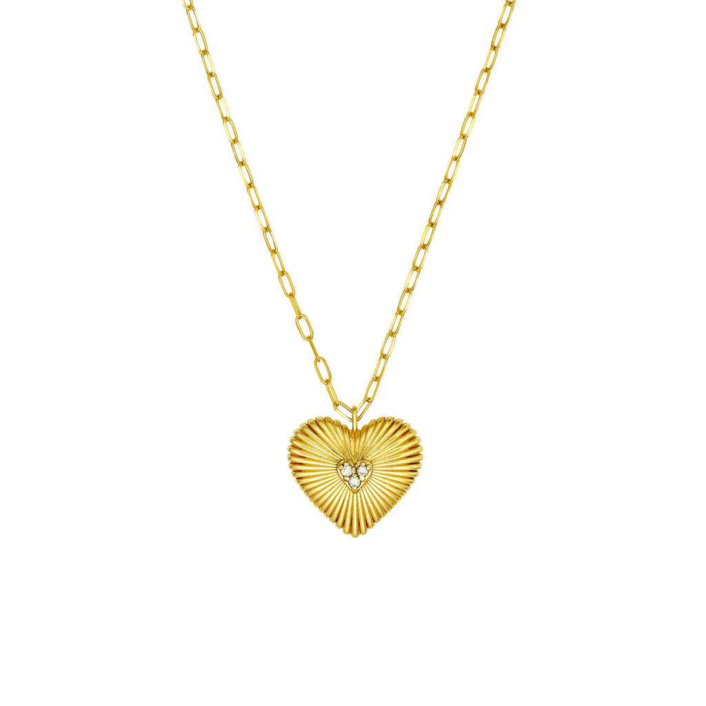 Radiating Diamond Heart Necklace