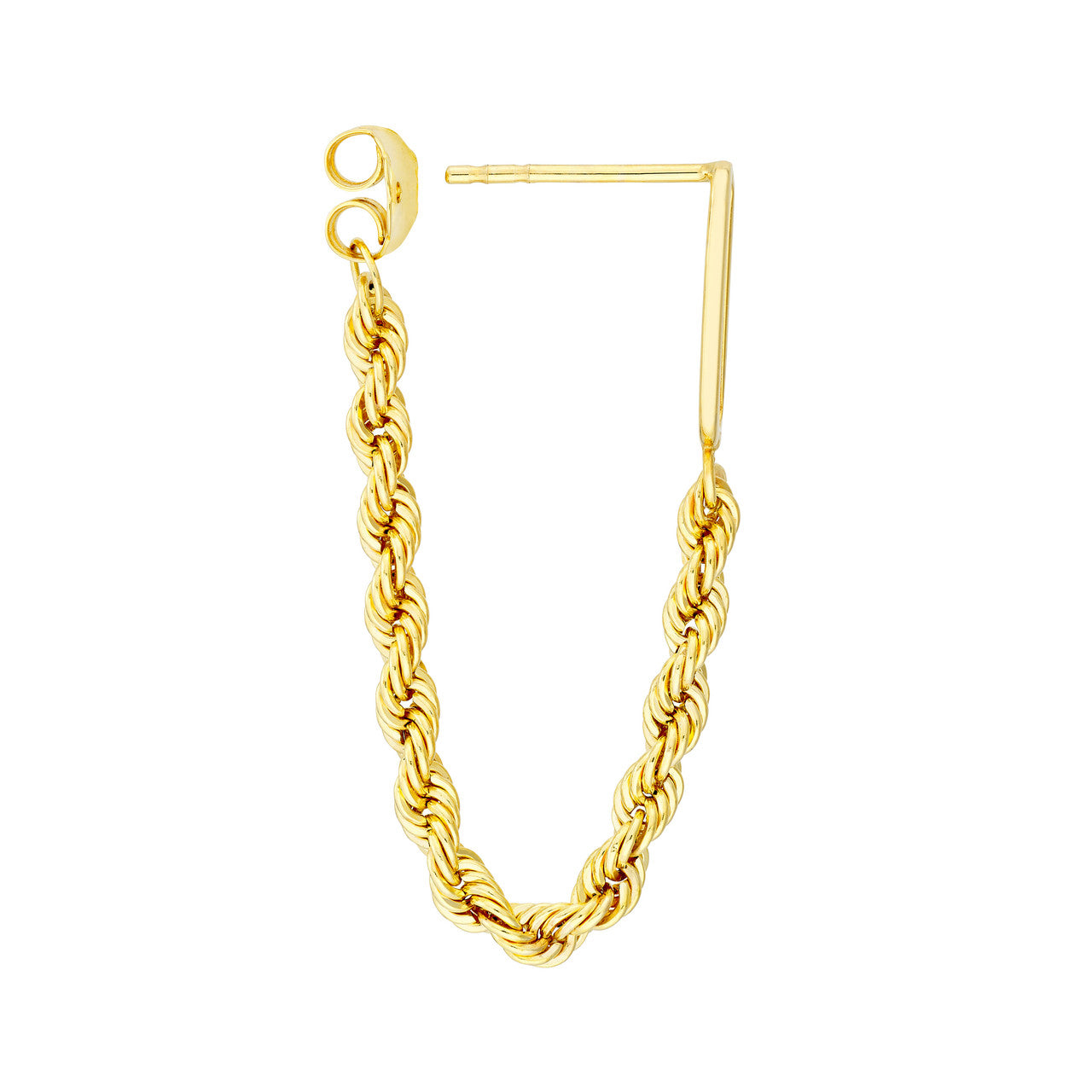 Paperclip & Rope Chain Front to Back Earrings – Dallas Diamond Bar