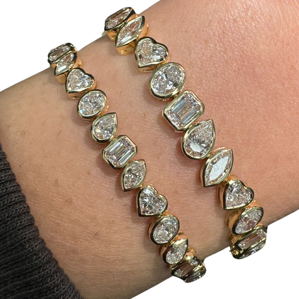 Lab-Grown Multi-Shape Bezel Tennis Bracelet