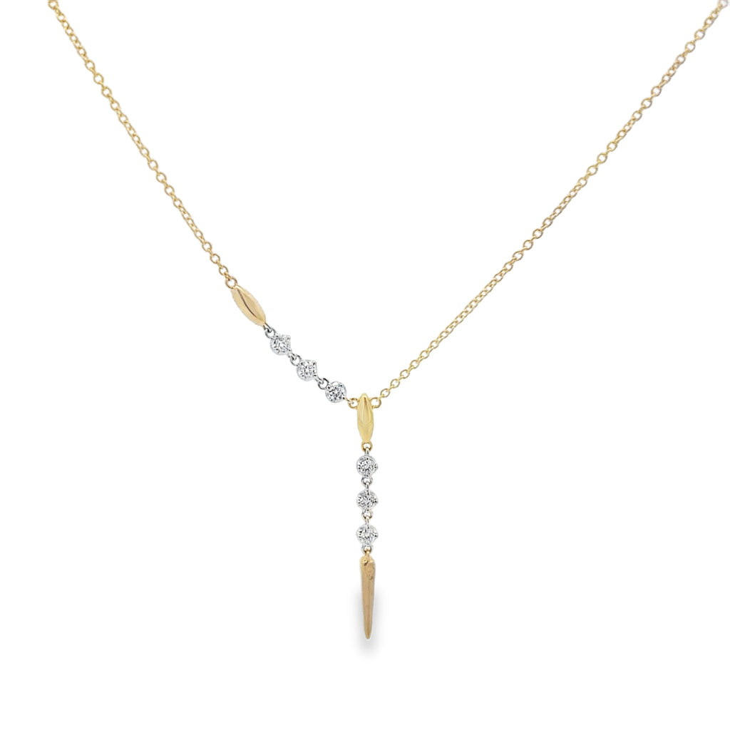 Diamond Station Spike Lariat Necklace