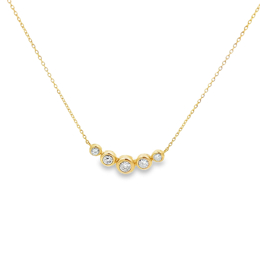 Graduated Illusion Set Round Diamond Necklace