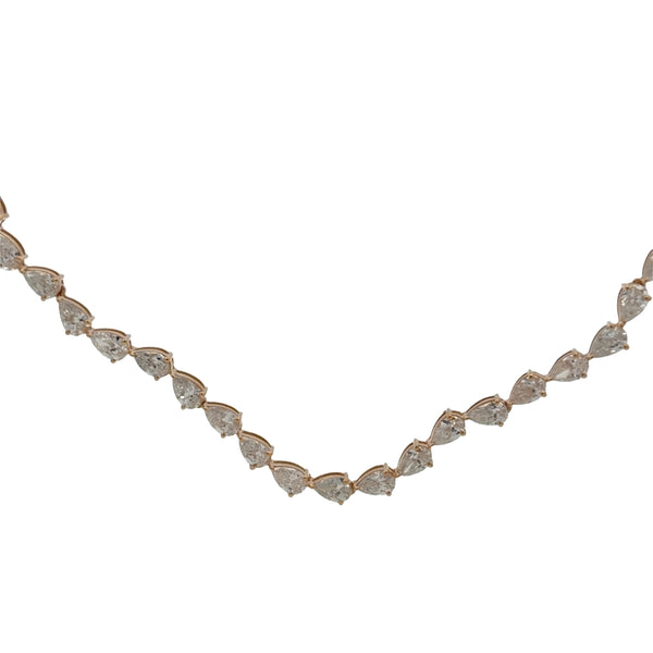 Lab-Grown Wavy Pear Adjustable Tennis Choker
