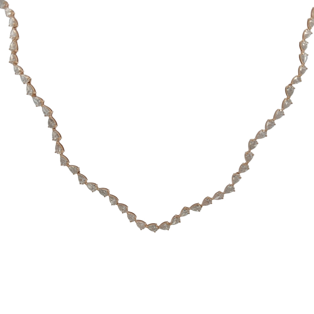 Lab-Grown Wavy Pear Adjustable Tennis Choker