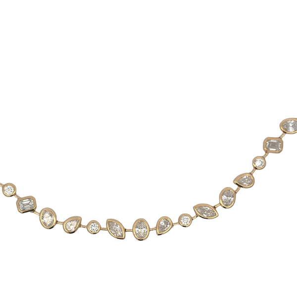 Lab-Grown Bezel Multi-Shape Negative Space Tennis Necklace