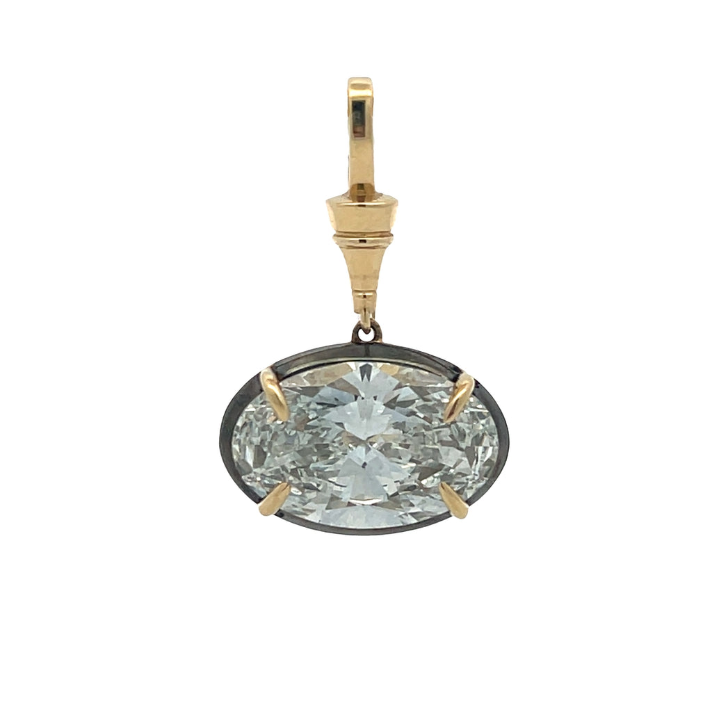 Lab-Grown Black Rhodium E/W Oval Charm