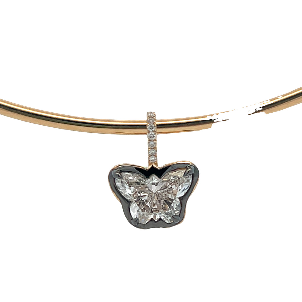 Lab-Grown Black Rhodium Butterfly Charm