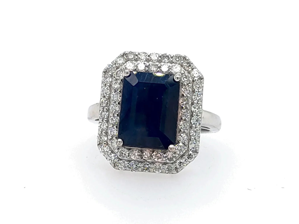 Blue Sapphire & Diamond Cocktail Ring