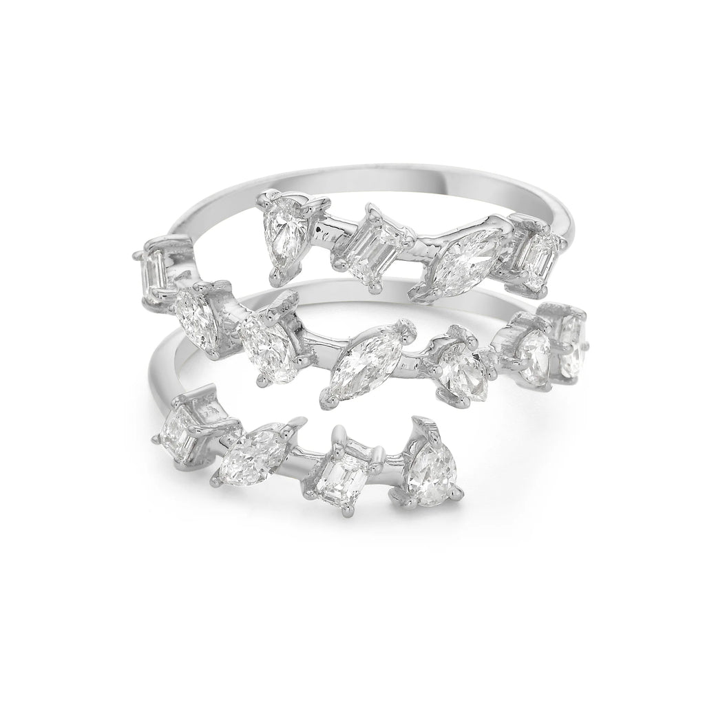 Diamond Multi-Shape Spiral Ring