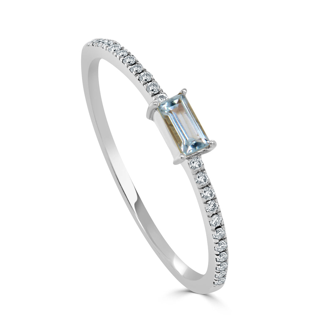 Birthstone Baguette Stackable Ring