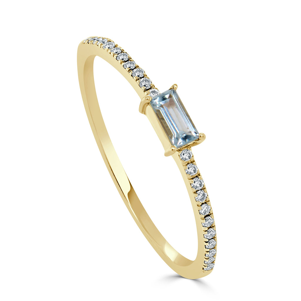 Birthstone Baguette Stackable Ring