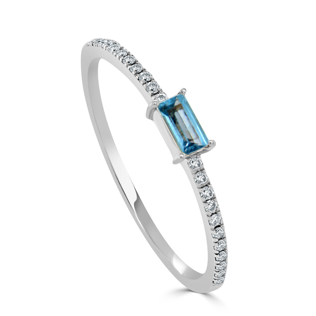 Birthstone Baguette Stackable Ring