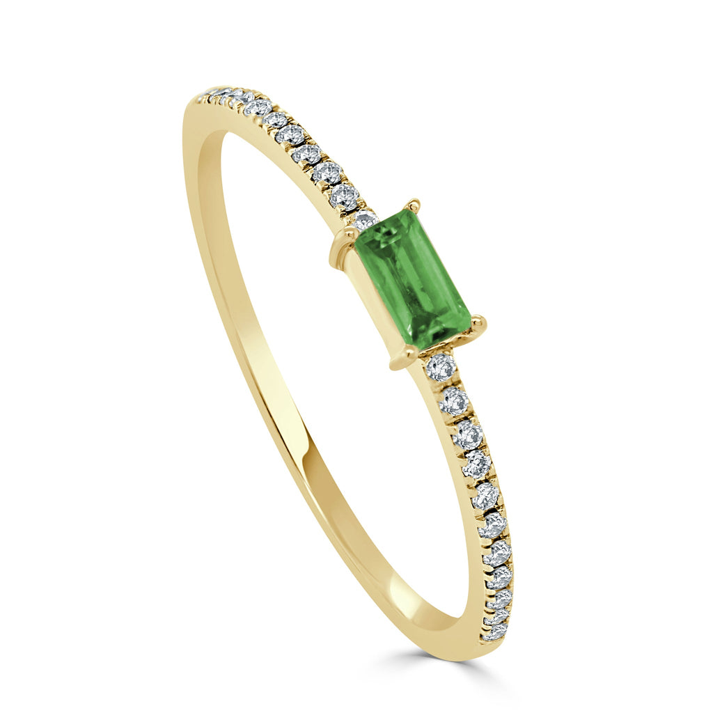 Birthstone Baguette Stackable Ring