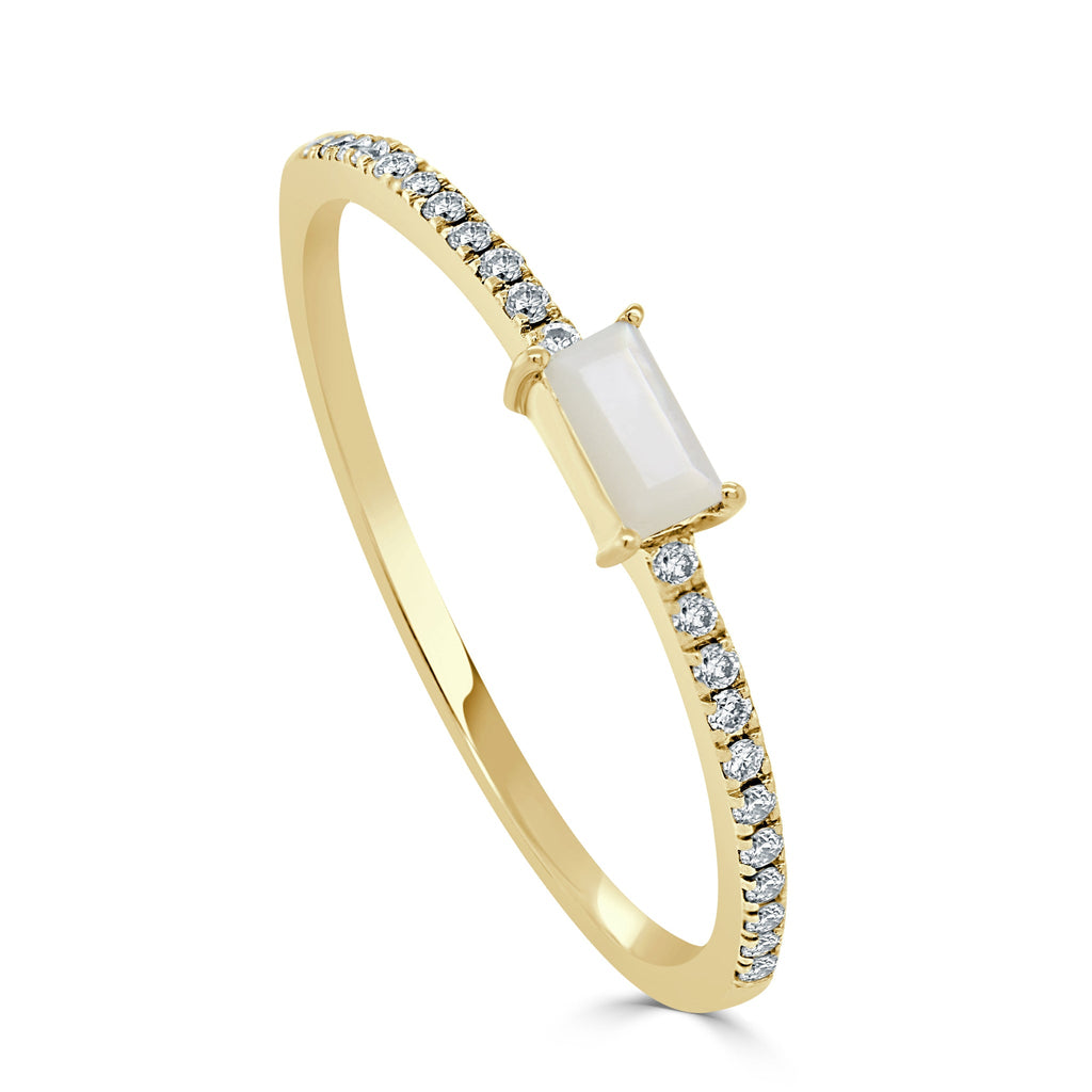 Birthstone Baguette Stackable Ring