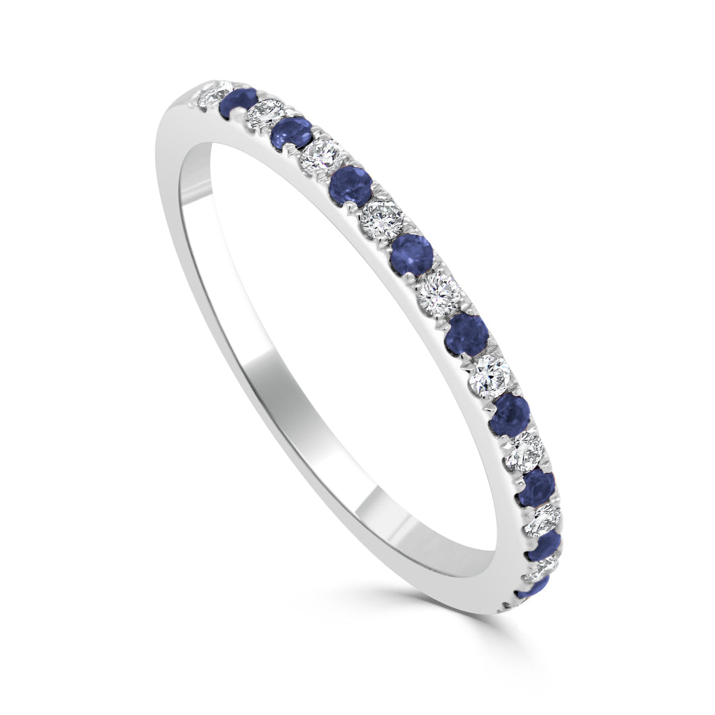 Diamond & Sapphire Alternating Band