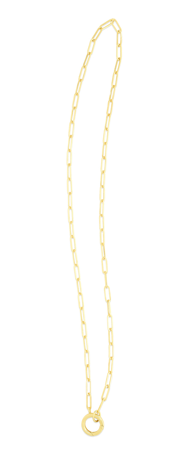 3.2MM Charm Clasp Paperclip Necklace