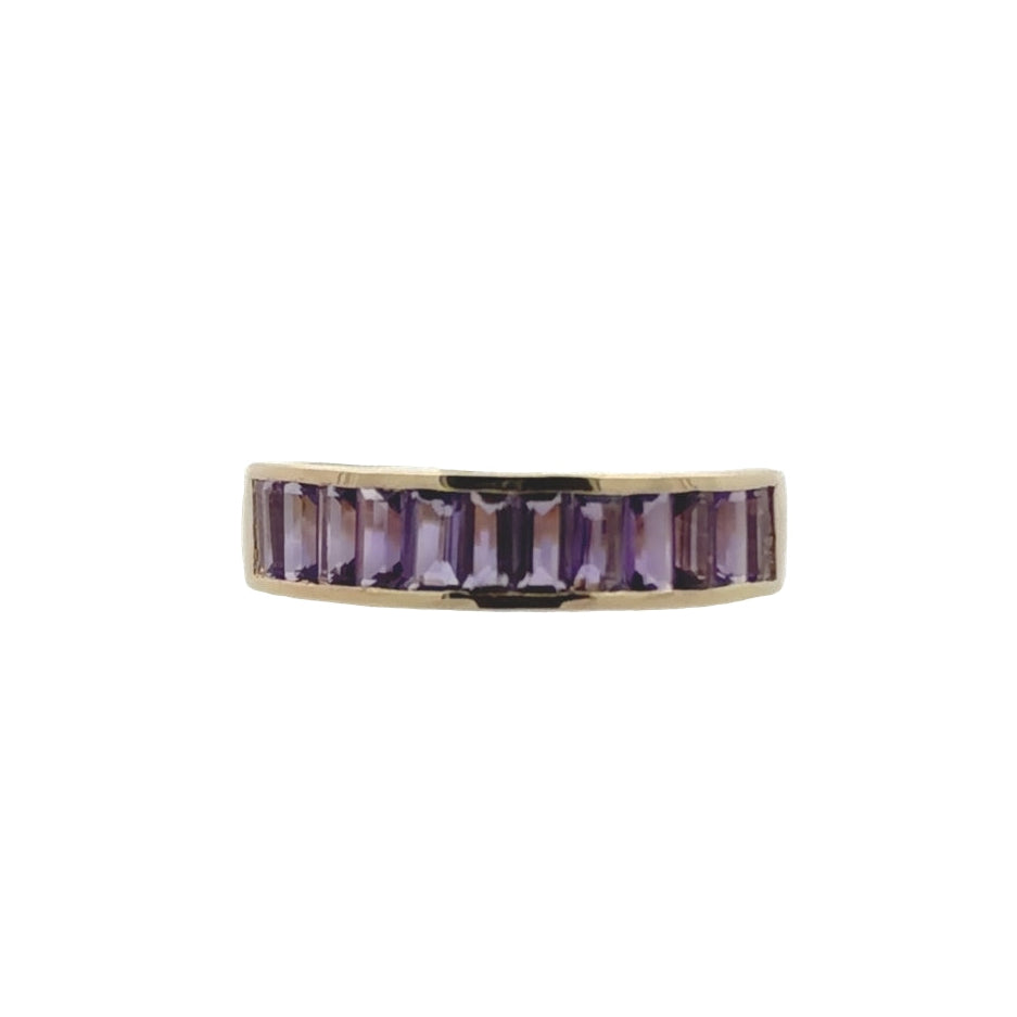 Amethyst Baguette Channel Set Band