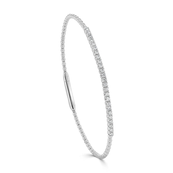 Beaded Diamond Flexible Bangle