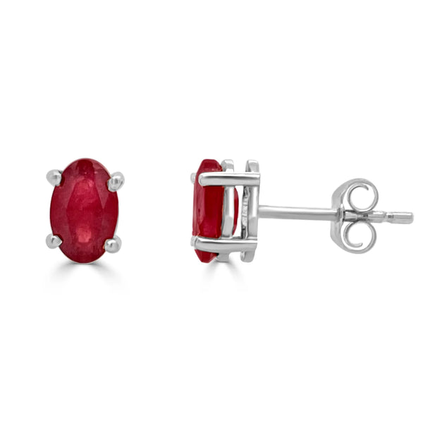 Ruby Oval Studs