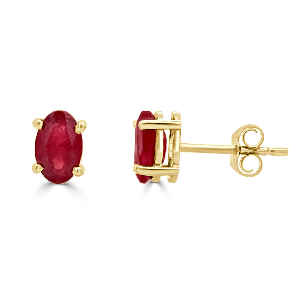 Ruby Oval Studs