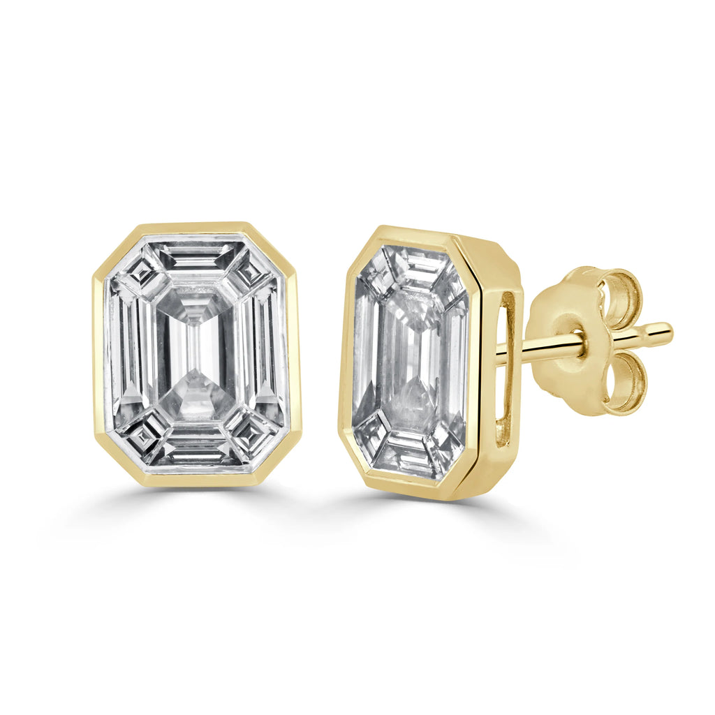 Gold & Pie Cut Diamond Studs